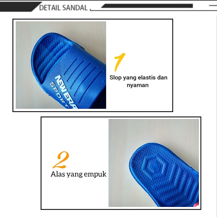 gof NEW ERA MB E 6049 Sandal Selop Pria Dewasa Sendal Karet Anti Slip Original