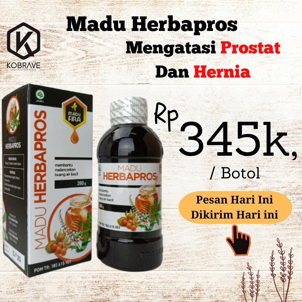 Madu Herbapros Obat Turun Berok Herba Pros Herbal Alami Prostat Melancarkan Buang Air Kecil Ampuh