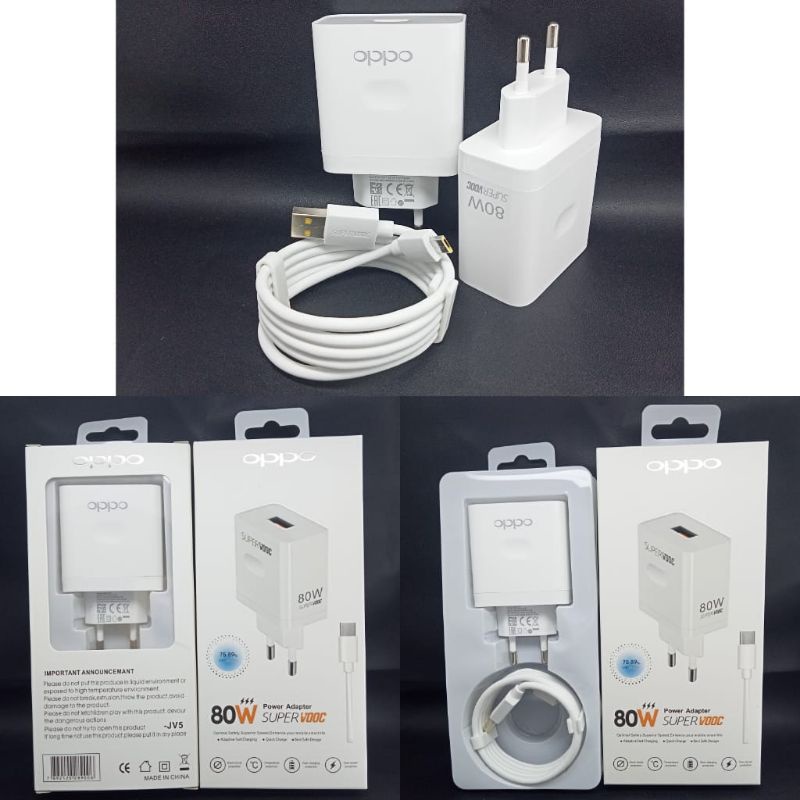 CHARGER OPPO 80W SUPERVOOC FAST CHARGING MICRO &amp; TYPE C POWER ADAPTER ORI TC OPPO 80W