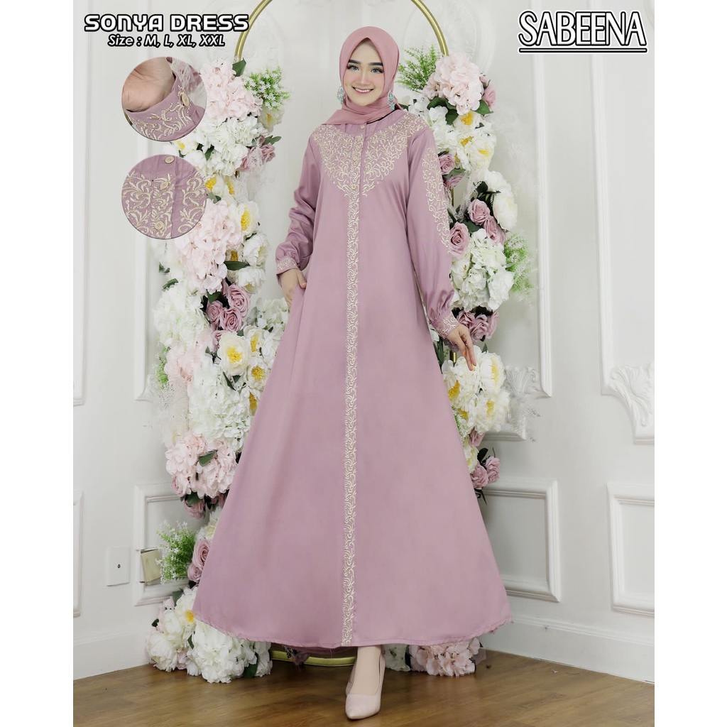 Gamis Katun Toyobo Premium // Gamis Syar'i // Bordir Payet // Best Seller