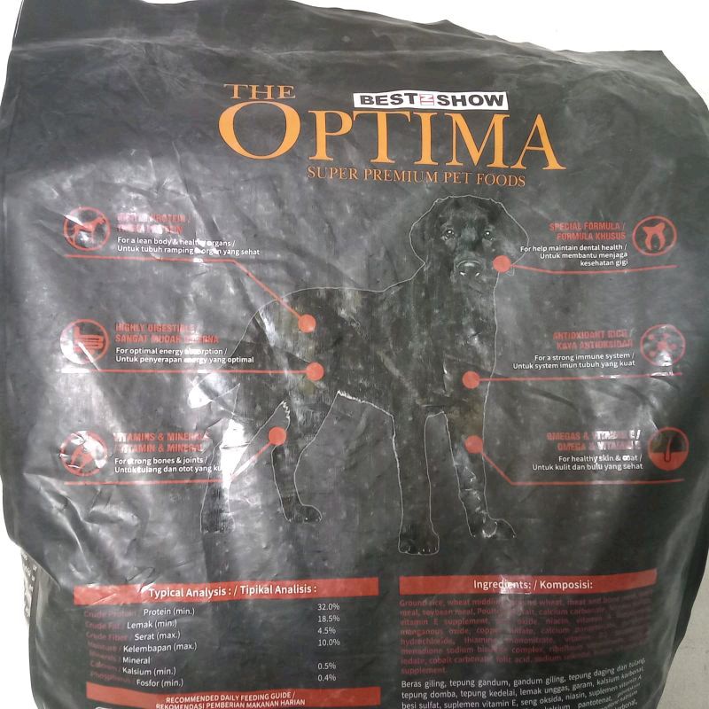 Makanan Anjing Promo Dog Food OPTIMA Puppy Lamb &amp; Rice Formula 40 LBS 18,14kg (Ekspedisi) makanan anjing anakan optima best in show super premium pet foods