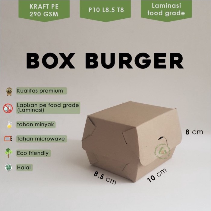 Paper Lunch Box Kertas Model Snack Box Makanan Kraft Burger Hot Dog Kebab