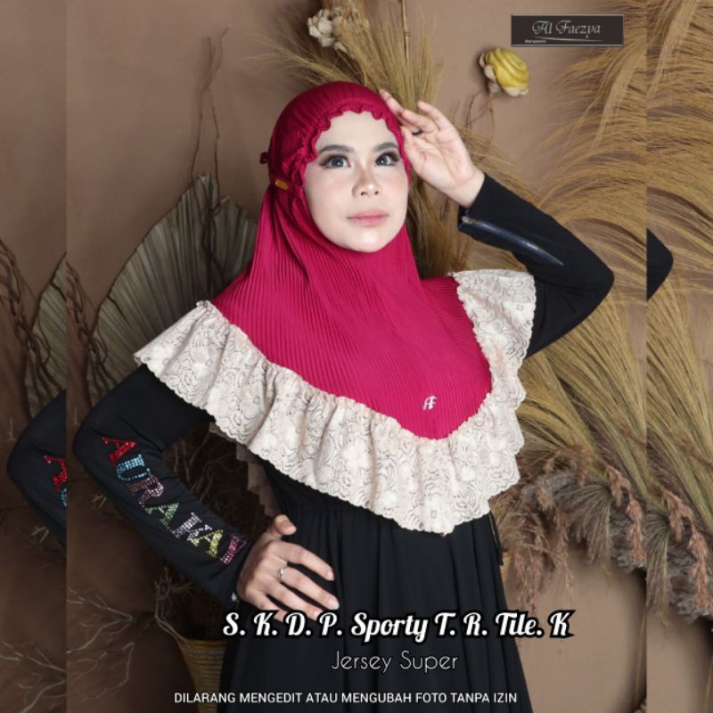 HIJAB KERUT DAHI RENDA BAWAH