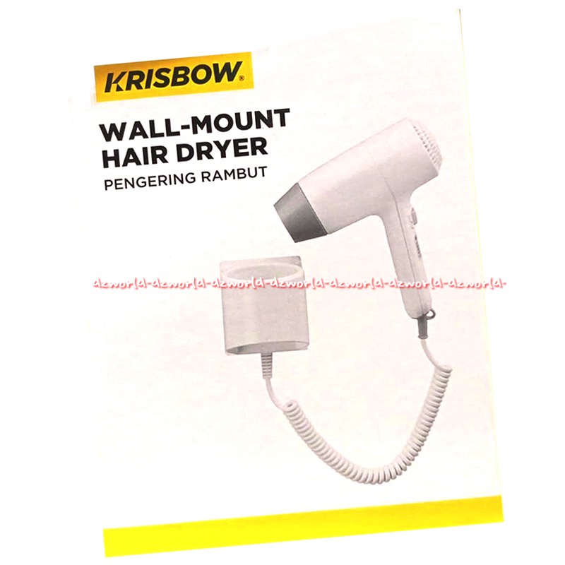 Krisbow Hair Dryer Pengering Rambut Menempel di Dinding warna putih Kris Hair Drayer Putih Model Hotel Kris