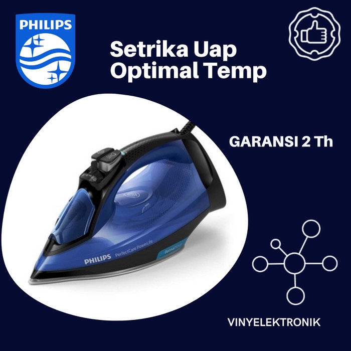[Promo] Philips Setrika Uap Optimal Temp Gc3920 Steam Iron Gc 3920 Premium
