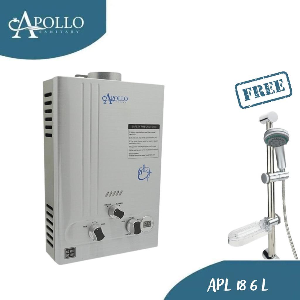 APOLLO APL 18 - 6 LED / 125 - 6 LED WATER HEATER GAS/PEMANAS AIR ORIGINAL