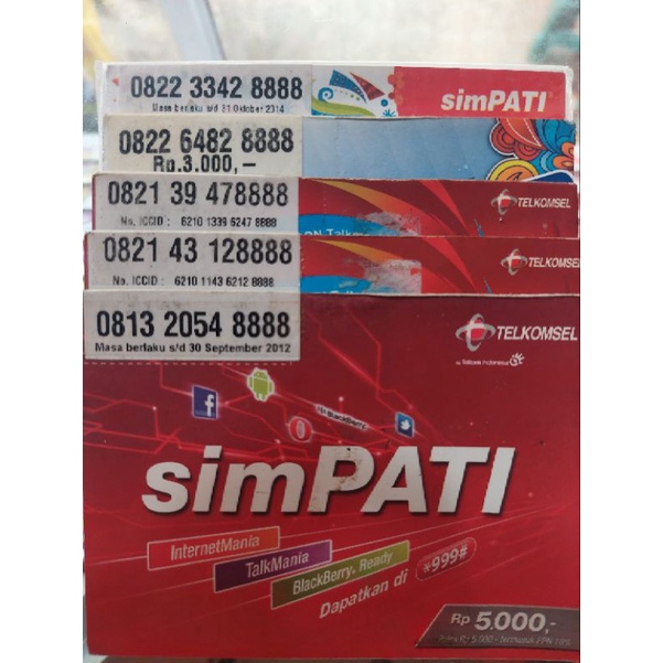 NOMOR CANTIK TELKOMSEL SIMPATI 4G KUARTET 8888 EKOR  RAPIH LANGKA