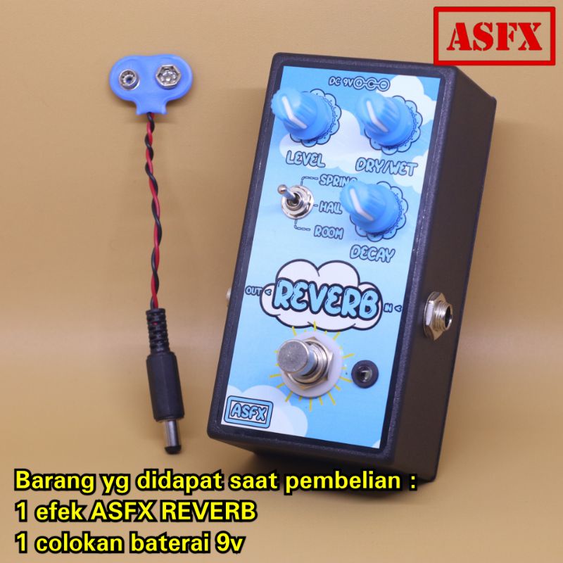 efek Reverb ASFX murah guitar pedal stompbox reverb AS Effect bisa untuk gitar, suling, vocal, biola