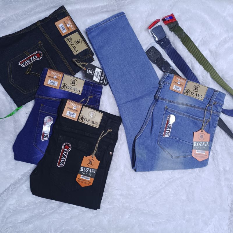 Celana Panjang Jeans pria Jens Jumbo Melar pensil strer Denim ROZAWA