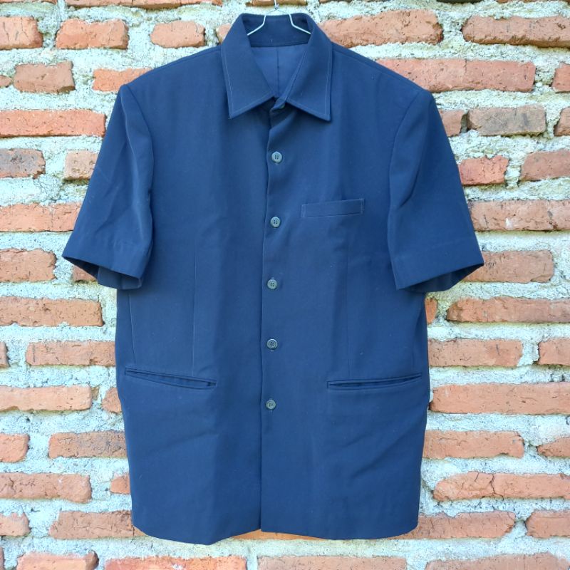 Kemeja Jas Pria Bekas Biru Dongker Gelap
