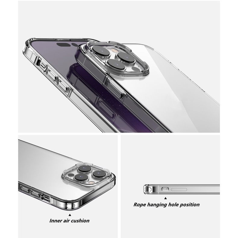 Applicable to for Apple 14 Phone Case Fingerprint proof and fall proof iphone14pro Transparent 14 Plus Hard Case Soft Edge 12 13 14 Pro Max Silicone New Hard Protective Case