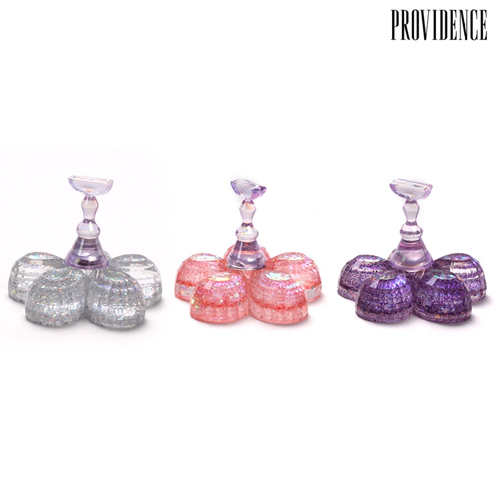 Providence 1 Set Stand Holder Kuku Palsu Bahan Resin Untuk Display / Latihan Nail Art DIY