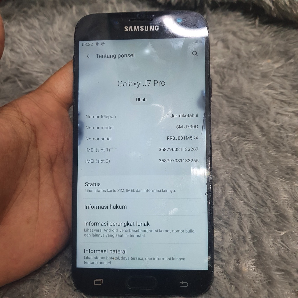 Hp Second Samsung J7 Pro 3/32