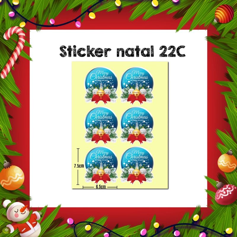 STICKER NATAL DAN CHRISTMAS ISI 24 PCS - KODE 22 C