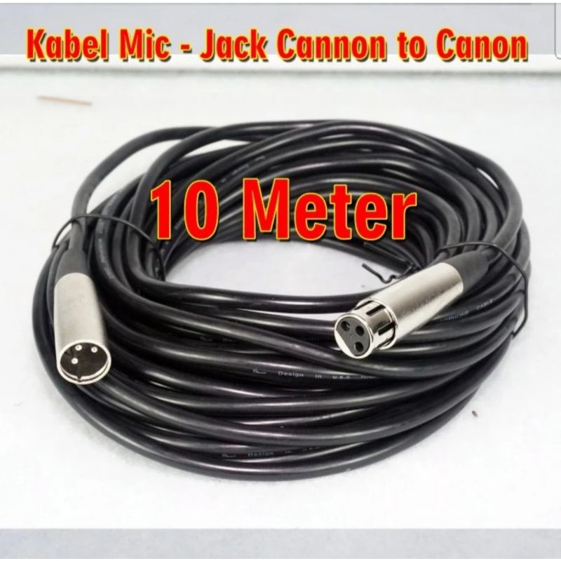 Kabel Mic 10 Meter Canon to Canon Male to Female 3 Pin