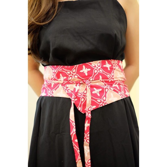 Obi belt batik merah / ikat pinggang Obi jumputan batik / Obi tenun merah
