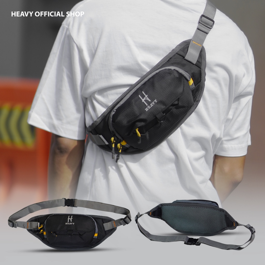 Heavy.bag tas pinggang pria kasual pouch - Waistbag heavy premium