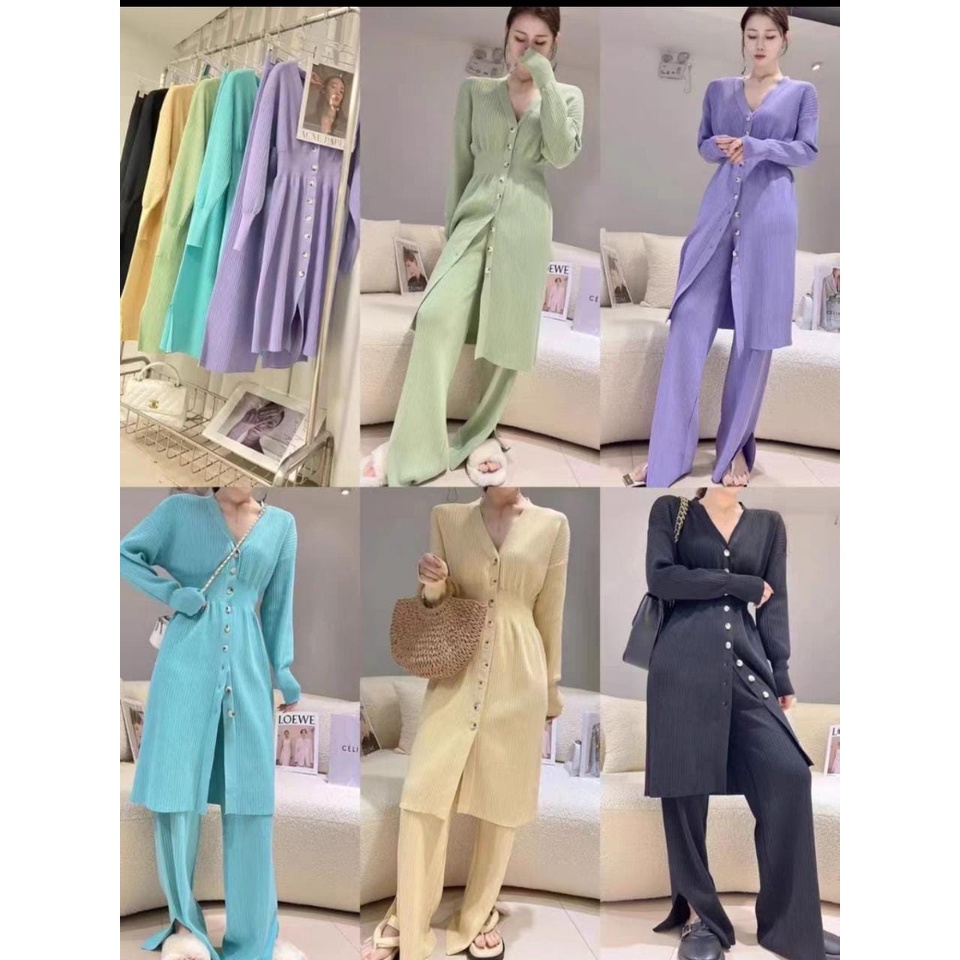 105 SET CELANA CARDIGAN RAJUT ANGELLA SUPER PREMIUM BUSUI
