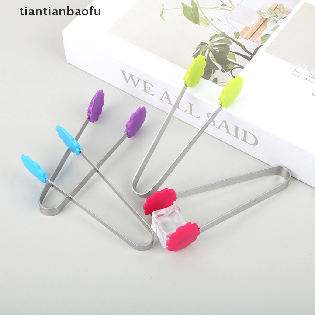 1 Pc Penjepit Makanan Bentuk Bunga Bahan Silikon Stainless Steel Non slip