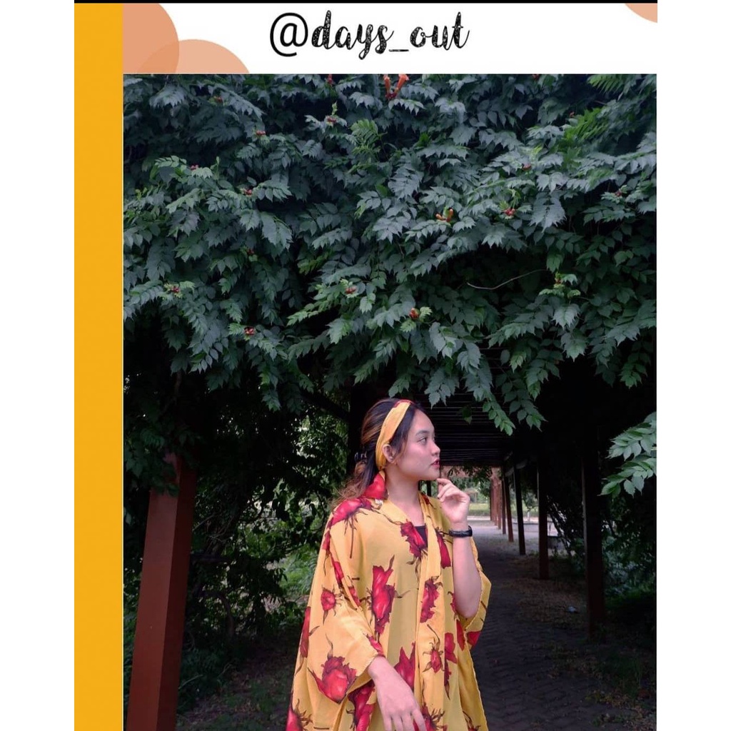 Outer Motif Flow Yellow - Cardigan Atasan Wanita Kuning