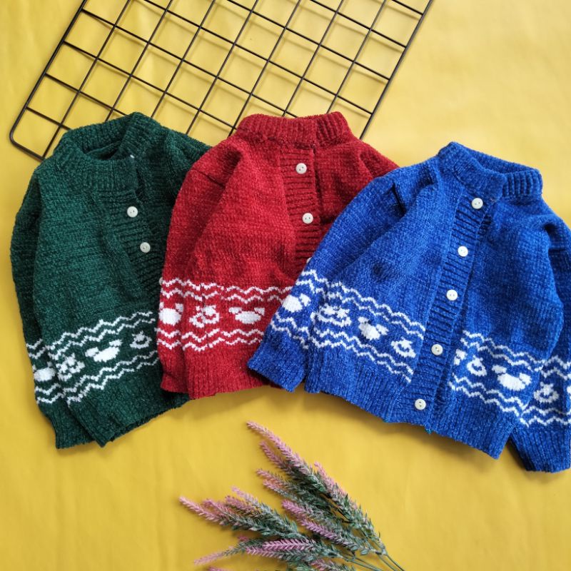 sweater etnik mantel bayi corduroy 3-12 bulan