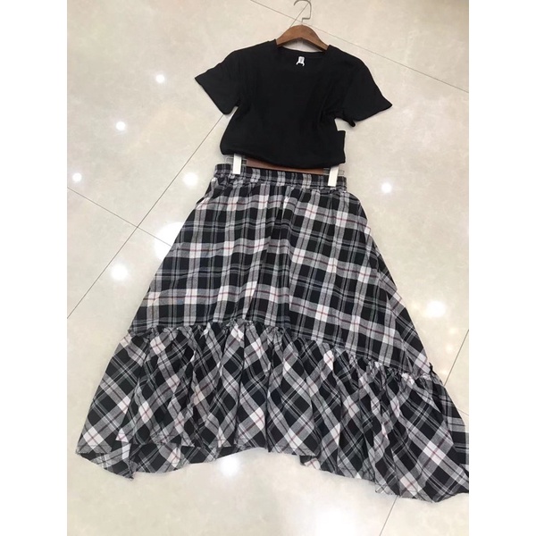 SETELAN SIMPLE CASUAL+ROK KOTAK M251