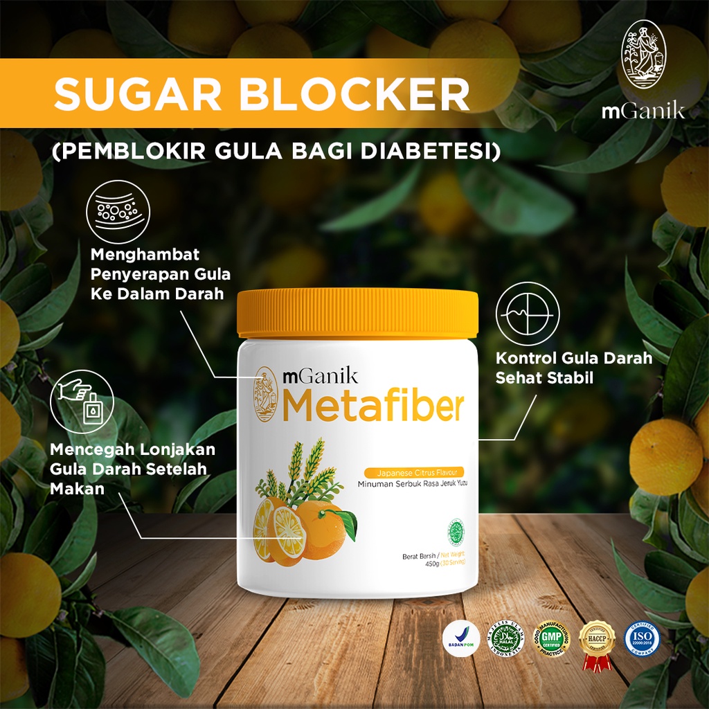 MGANIK METAFIBER 450 Gr Gram 30 Serving Minuman Serat Fiber Untuk Diabetes M ganik Meta Fiber BPOM