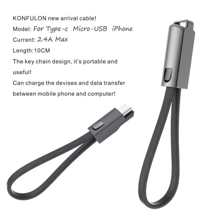 Charge Kabel Data Cable Charging Keychain Phone Lanyard