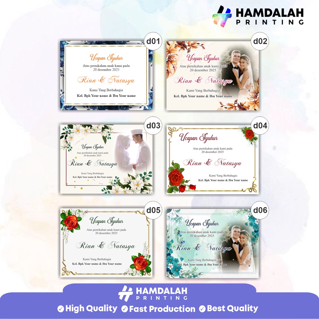 Jual Stiker ucapan syukur / Kartu / Tasyakuran pernikahan / mohon doa