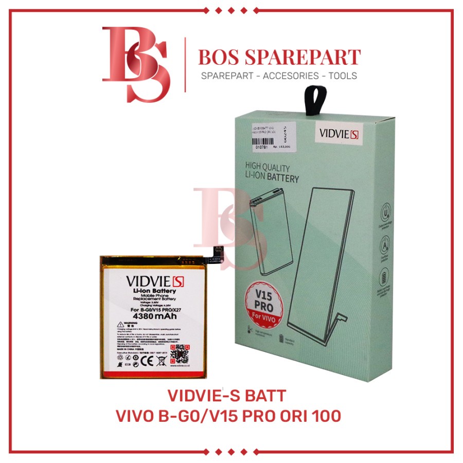 VIDVIE-S BATERAI VIVO B-G0 / V15 PRO ORI 100 / BATTERY / BATRE