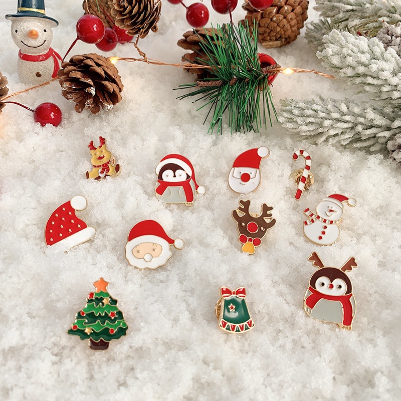 Pin Bros Motif Kartun Natal Gaya Jepang Untuk Dekorasi Pakaian 2022