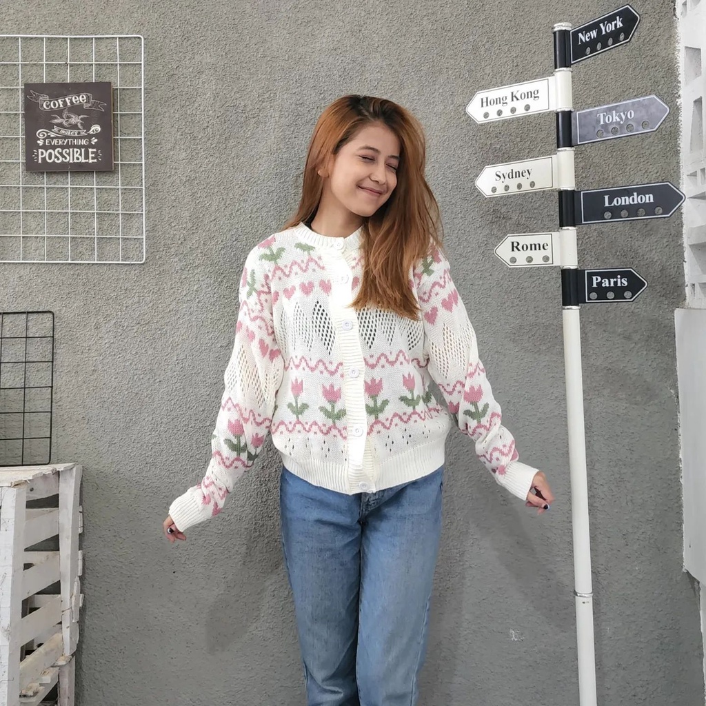 [CYC | COD] Outwear Summer Love Outer | Rajut Tebal Cardigan Wanita Trendy Murah