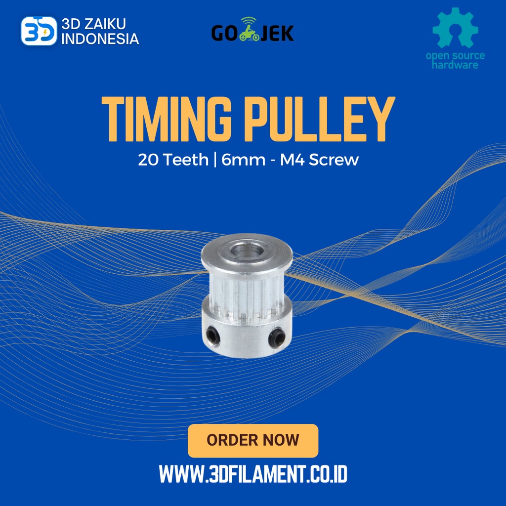 Reprap 3D Printer GT2-6MM-M4 Timing Pulley 20 Teeth Aluminium