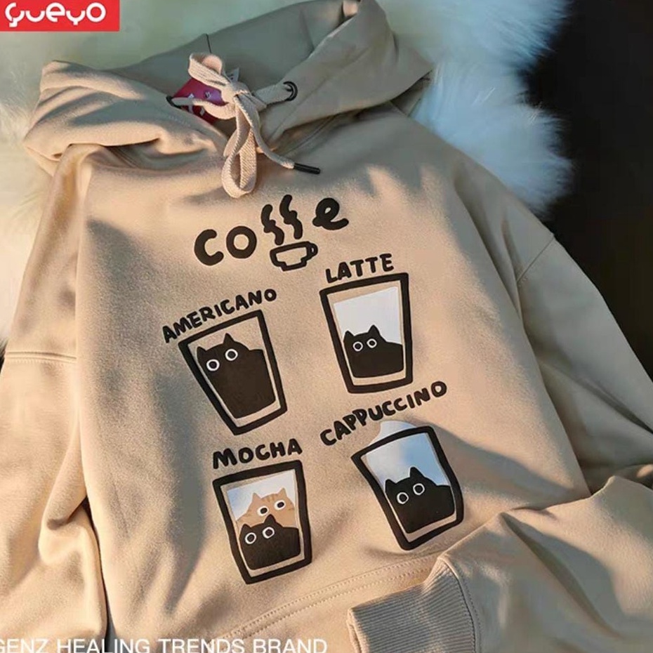 COFFE AMERICANO SWEATER HOODIE BAHAN FLEECE (V1)