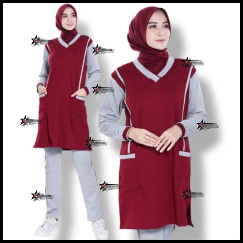 Setelan Baju Senam Wanita Muslimah / Setelan Baju Olahraga Muslimah