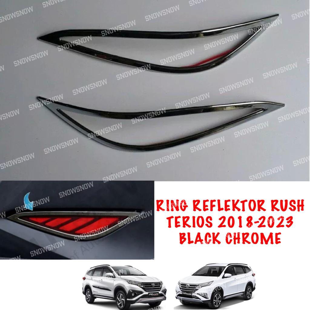 Cover Ring Reflektor All New Rush Terios 2018 2022 2023 Black Chrome