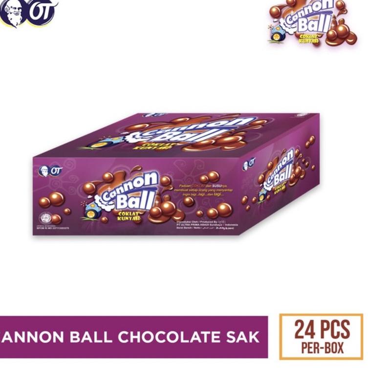 

Terbaru--Cannon Ball permen coklat 1box isi 24pcs