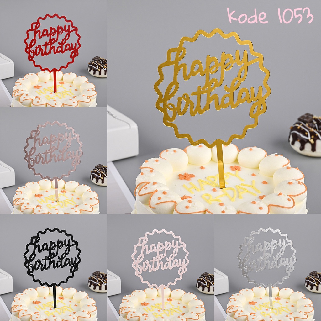 CAKE TOPPER ACRYLIC TUSUKAN KUE ULANG TAHUN HAPPY BIRTHDAY BRIDE TO BE HIASAN KUE CAKE (VH)