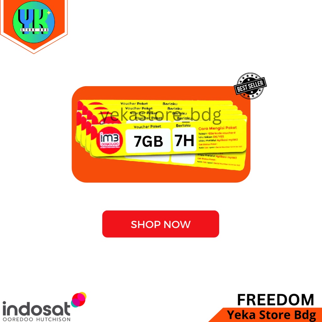 Voucher Kuota Indosat Harian 7GB=11GB Masa Aktif 7 Hari ZONA JABAR