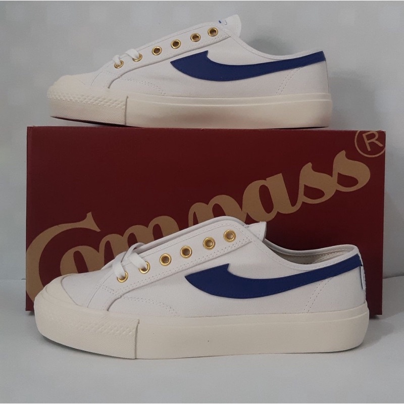 [ORIGINAL] COMPASS GAZELLE LOW WHITE BLUE // GAZELLE LOW WHITE RED // GAZELLE LOW CREAM