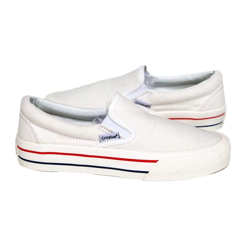Sepatu Slip On Corvaluefootweaer Salvador offwhite merahbiru