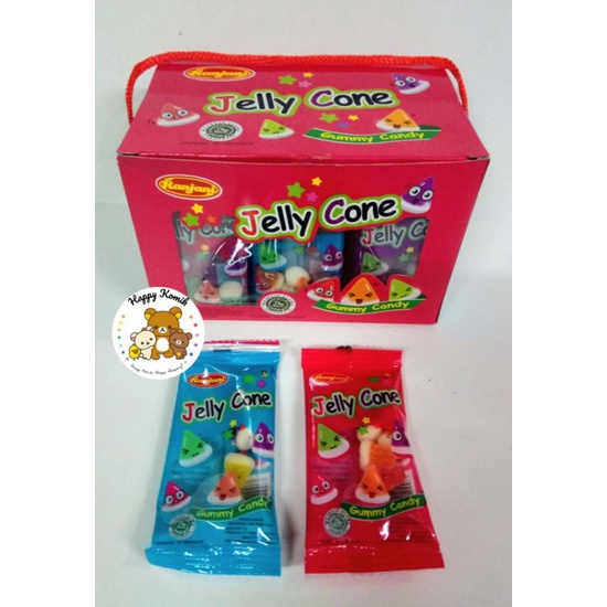 

Permen Cemilan Snack Jelly Lunak Cone Semangka Gummy Candy Mainan Anak Murah (isi 30 pcs)