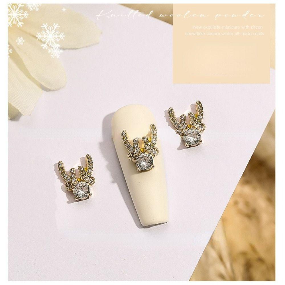 Mxbeauty Christmast Nail Charms 3D Zirkon Desain Kuku Dekorasi Kuku Manicure Aksesoris Bagian Kuku Rhinestones Kuku