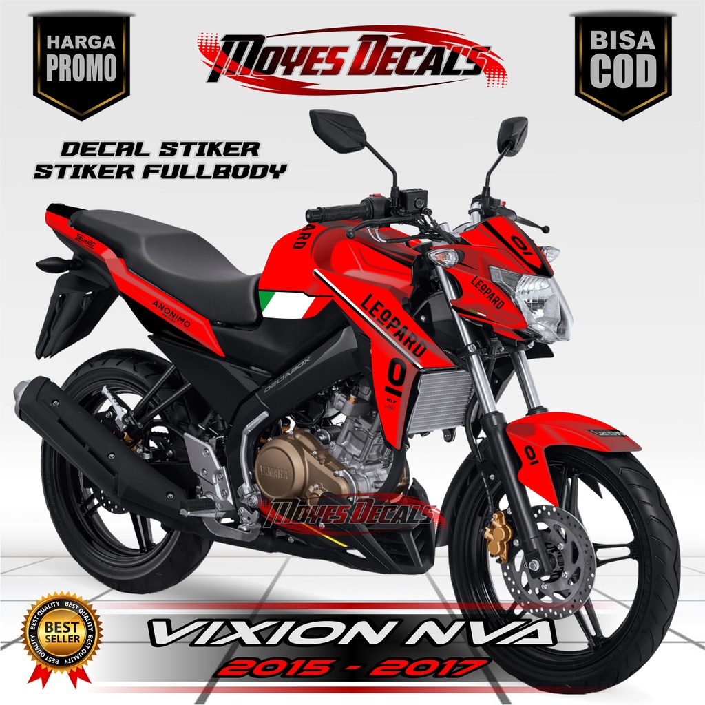 Decal Vixion New Advance 2015 2016 2017 Leopard Warna Merah