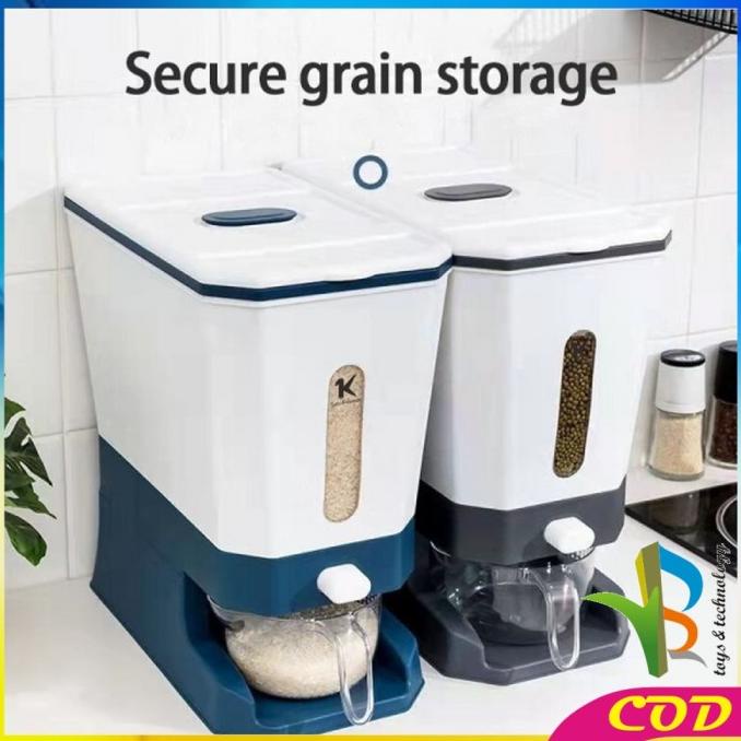 

RB-C455 Tempat Penyimpanan Beras 12KG Dispenser Beras Otomatis