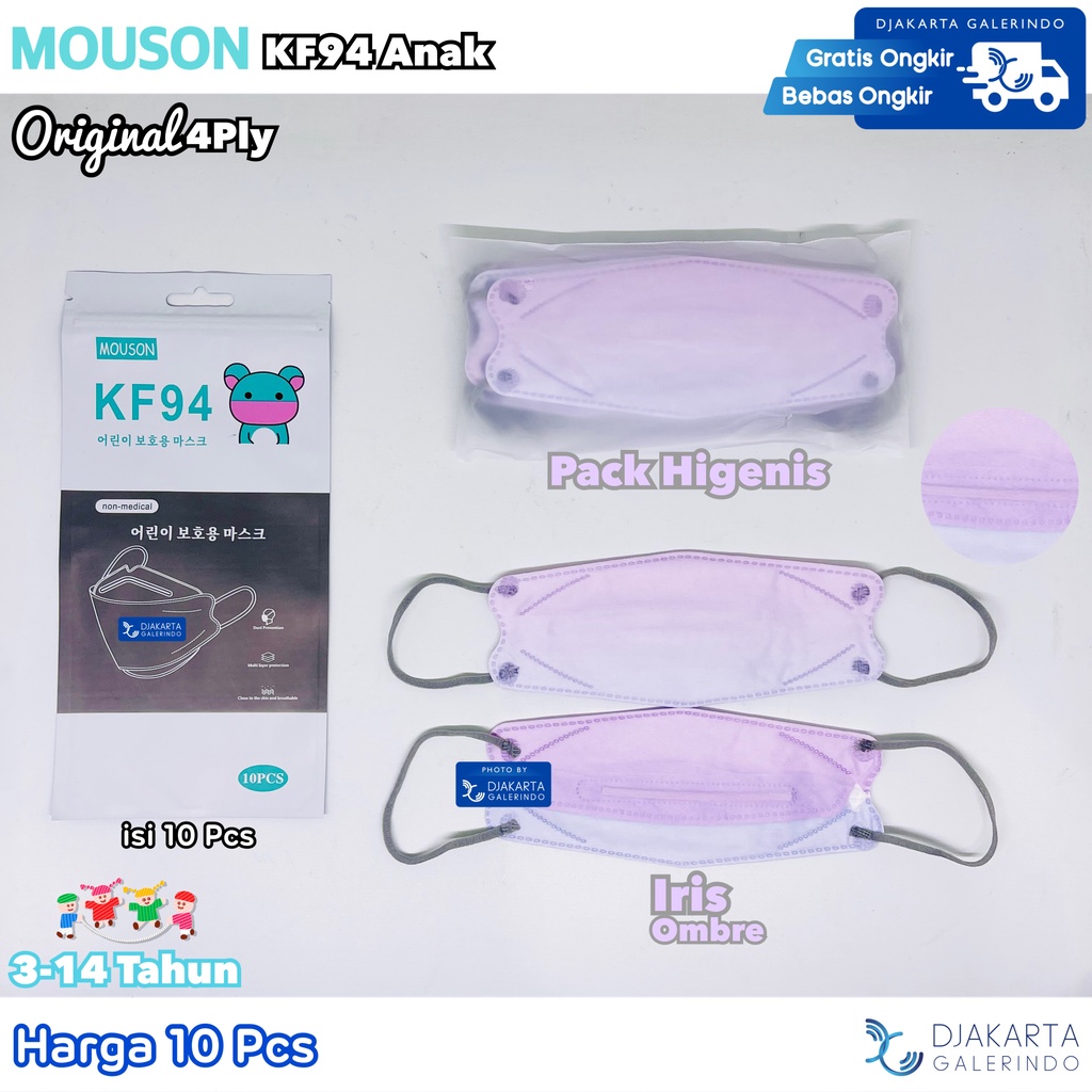 Masker Mouson KF94 Anak Kids Motif 4Ply Original isi 10Pcs