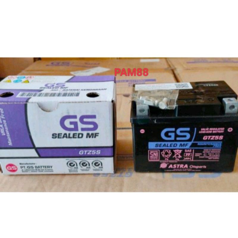 Aki GS / Aki GTZ -5S ( aki kering )..1 dus = 10 pcs..beat,Vario 110,supra x 125 , Revo absolute