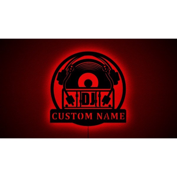 LAMPU DJ HIASAN DINDING LAMPU TIDUR LED BESAR WALLDECOR LED DJ CUSTOM NAMA