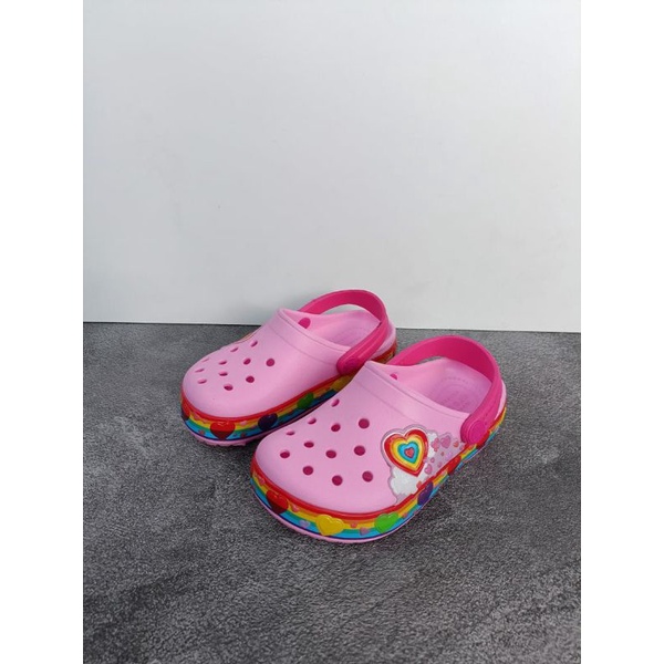 Sandal Anak CROCS LOVE RAINBOW PINK CLOG KIDS and JUNIOR