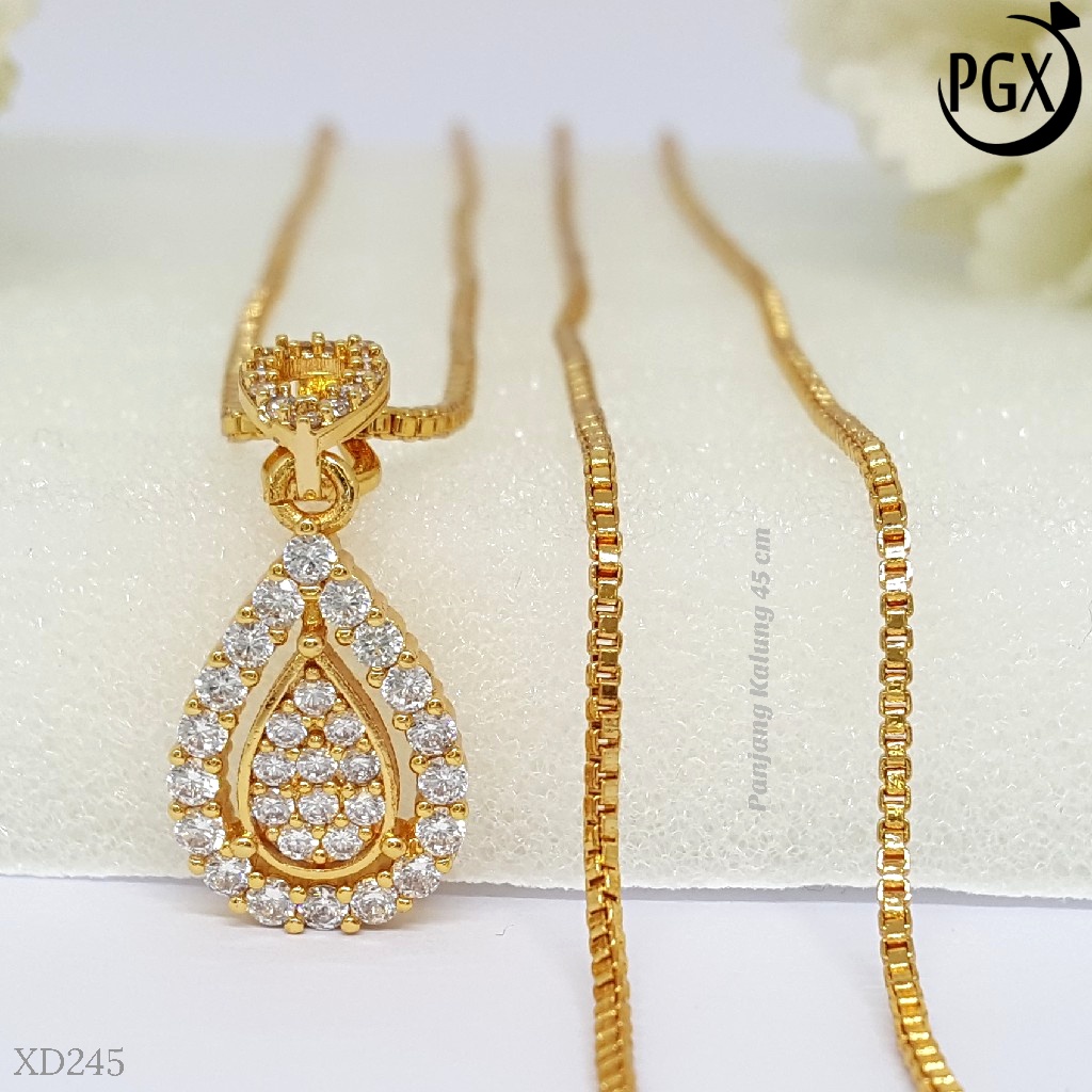 PGX Kalung Wanita Xuping Aksesoris Fashion Perhiasan Lapis Emas XD245